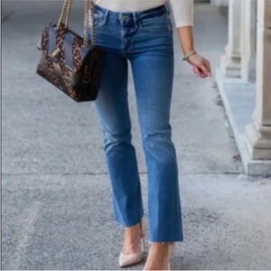 Frame Denim Le Crop Mini Boot Bootcut Low Rise Raw Hem Jeans size 29